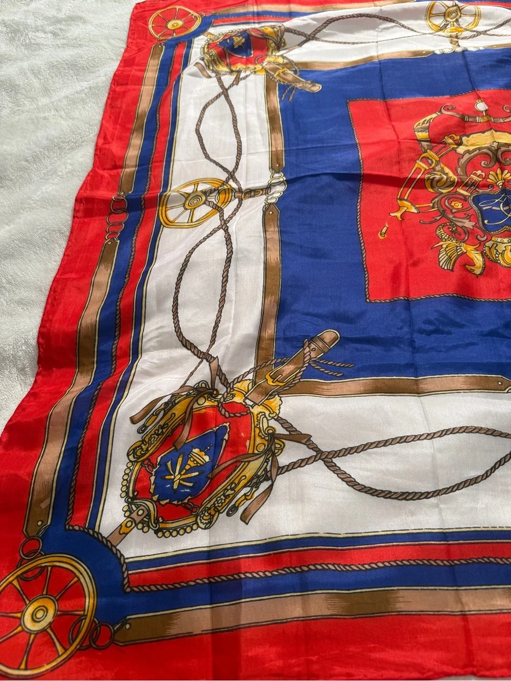 Vintage Inspired 100% Silk Equestrian Print Oversized Square Scarf - 32